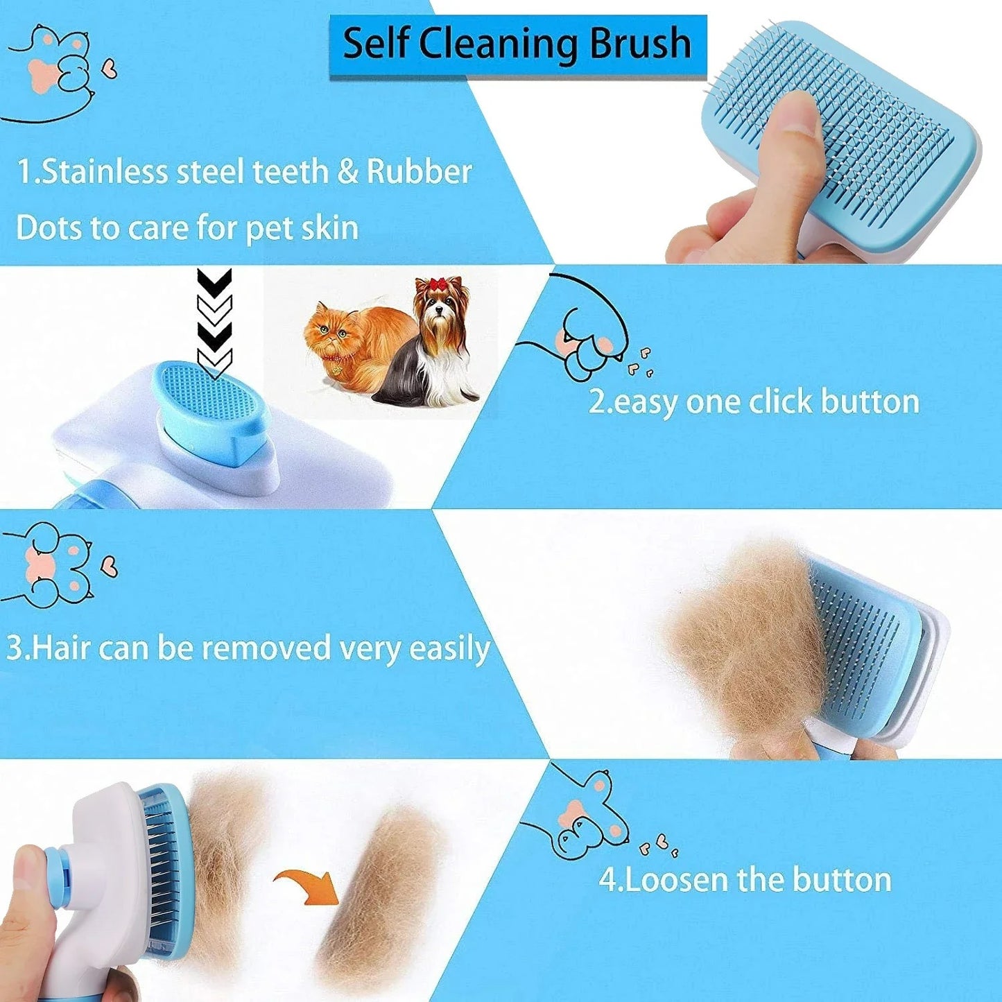 Self-Cleaning Pet Hair Brush